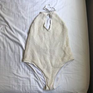 Crochet halter one piece bathingsuite